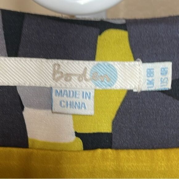 BODEN Women's Geometric Dot Wrap Viscose Silk Dress Size US 4R - Picture 5 of 15